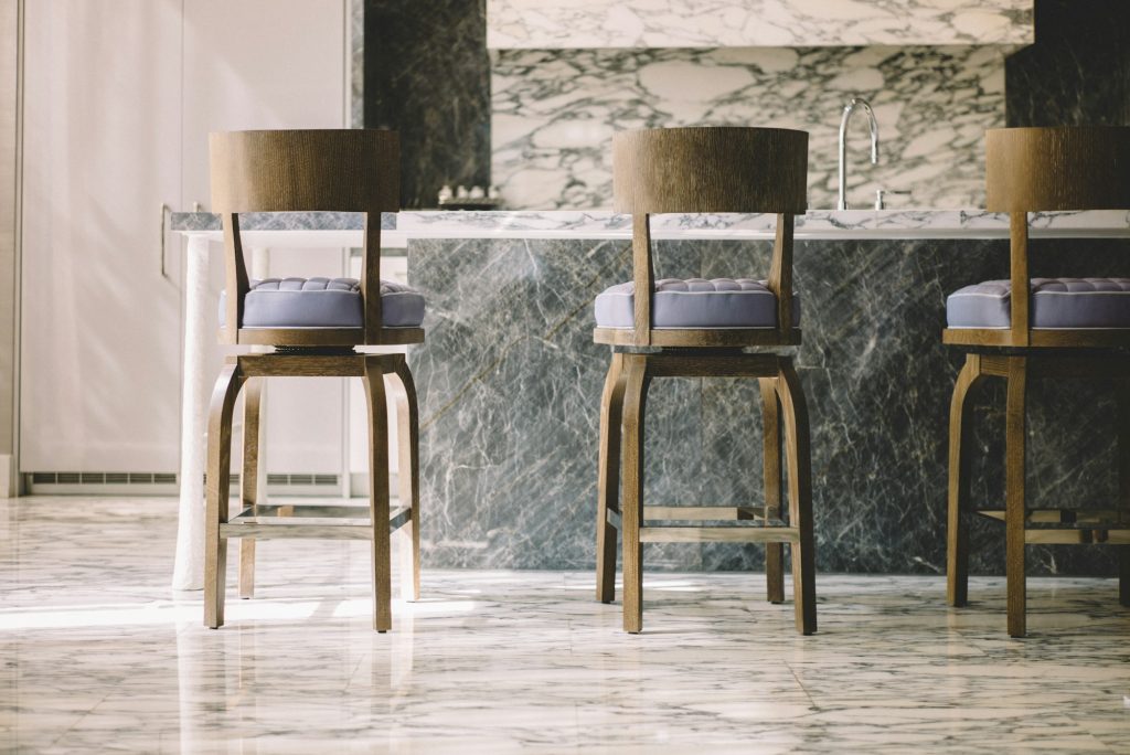 Seats and marble bar